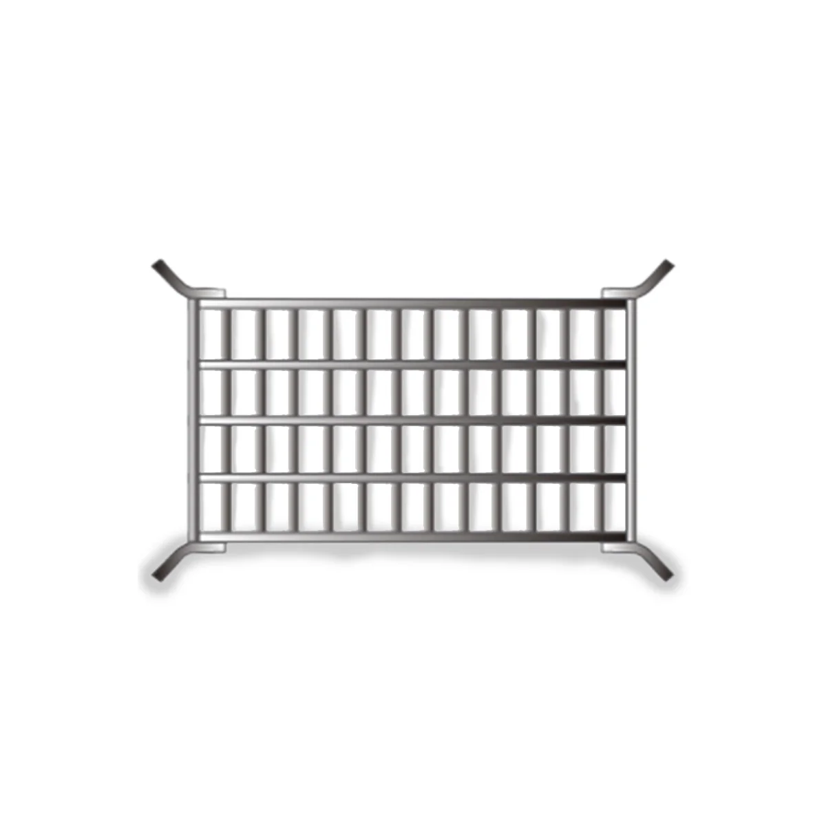 Rejilla S2 para sumidero de 660 × 410 mm, fabricada en acero con pintura anticorrosiva. Disponible en versión fija o abatible.