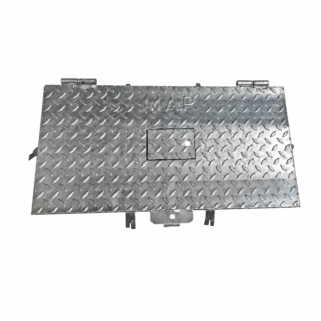 Tapa Guarda Medidor de acero diamantado galvanizado, con mirilla y porta candado. Disponible en distintas medidas y DN 50, 80 y 100.
